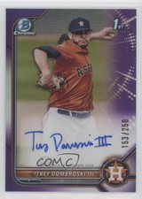 2022 Bowman Draft Chrome Pick Purple Refractor /250 Trey Dombroski III Auto 09l8