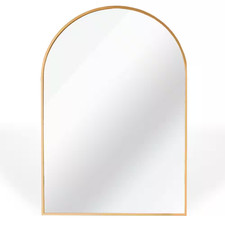 TA 30 In. H X 20 In. W Gold Modern Arch Framed Mirror