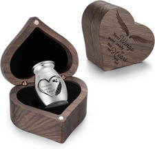 Wood Small Urn for Human Ashes Keepsake Stainless Steel Mini Urn Cremation Urn f