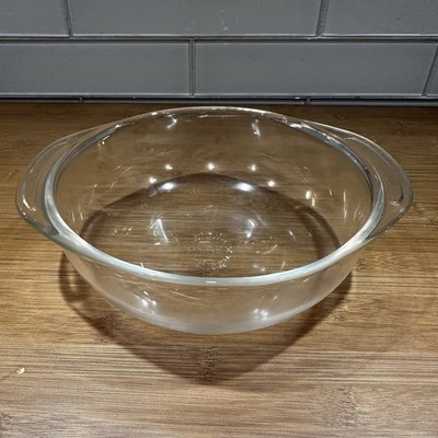 Vintage 1950's Pyrex #023 1-1/2 QT Clear Glass Round Casserole Dish -No Lid