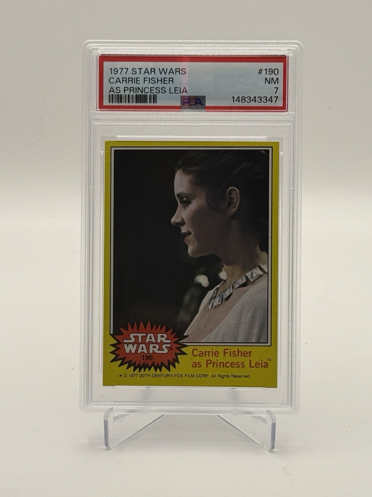 1977 Topps Star Wars 190 CARRIE FISHER AS PRINCESS LEIA PSA 7