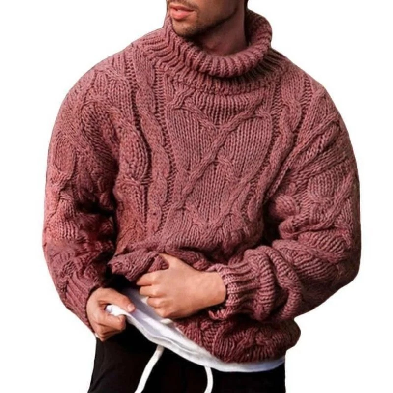 Winter lose männer rollkragen pullover dicken stricken warme casual neue stil - Bild 4 von 4