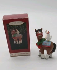 Cock A Doodle Christmas 1994 Rooster Chicken Pony Horse Hallmark Ornament