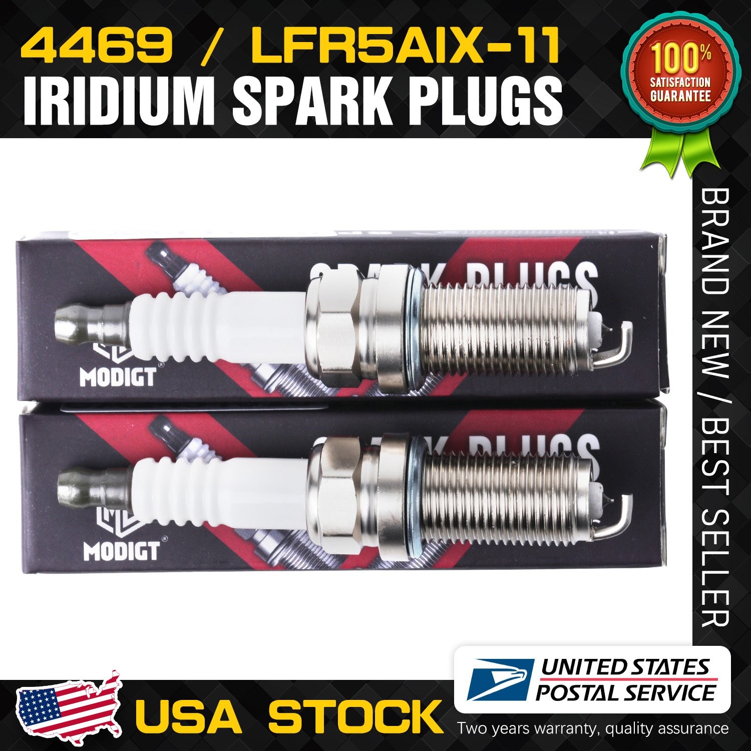 2pcs Fit NGK 4469 LFR5AIX-11 Iridium IX Spark Plugs for XP5325DP2 XP5325 VKH16