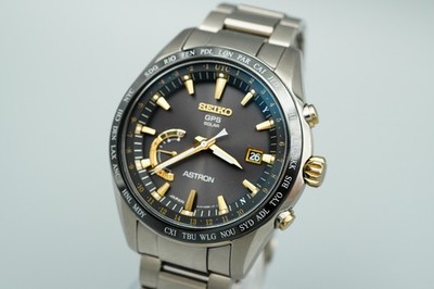 *NEAR MINT* SEIKO ASTRON SBXB087 8X22-0AG0-2 Solar Black Dial 46mm Herrenuhr