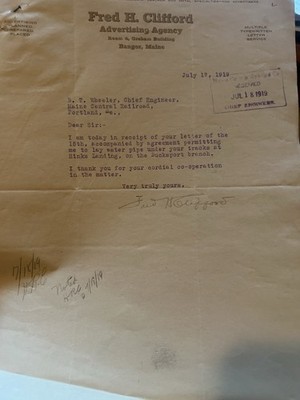 1919 Maine Central RR USRA 15-Seiten Engineering Packet Bucksport Branch Clifford