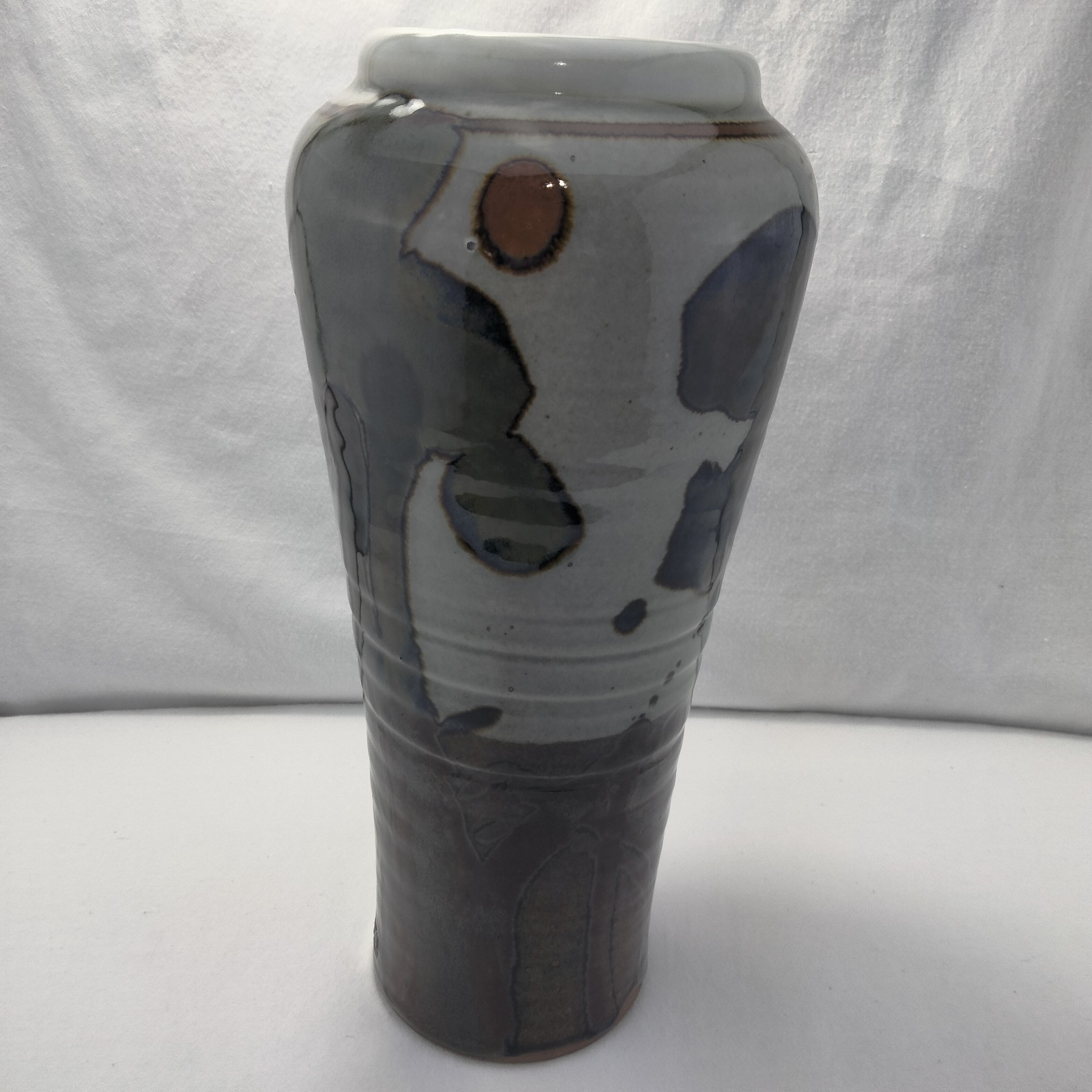 Large Studio Pottery Vase By Sinclair Ashley Abstract Landscape Earth Tones READ