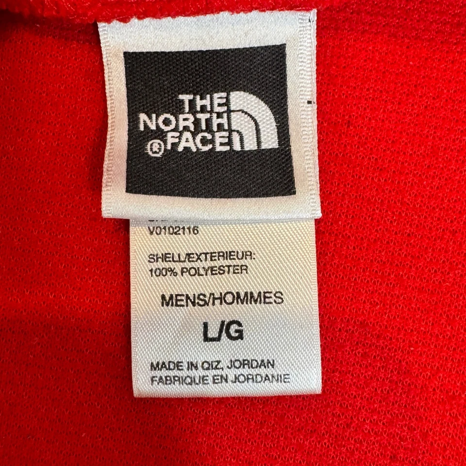 Pulôver masculino The North Face de lã vermelha quarto de zíper grande externo - Imagem 4 de 4