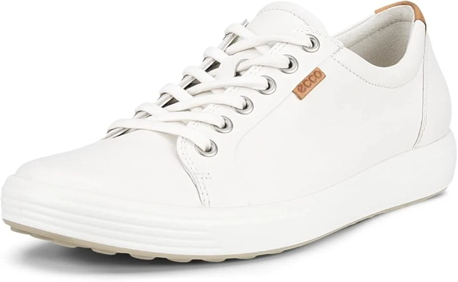 ECCO Soft 7 Women's White Leather Lace Up Comfort Sneakers US Size 9 New