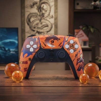 Dualsense PS5 Controller Dragonball Design mit TMR Sticks und Grip Case Neu