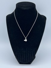 Disney Silver Tone Crystal Mickey Mouse Pendant Necklace
