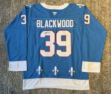 Mackenzie Blackwood Signed Colorado Avalanche Quebec Nordiques Jersey PSA COA