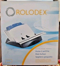 Rolodex 67060 Black Petite 125 Card File Holder 2.25x4 - NOB