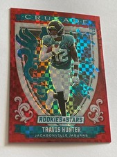 2025 Panini Rookies & Stars Crusade Travis Hunter #3 Red Plaid Prizm RC Insert