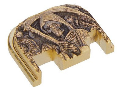 【激レア】ナリタブライアン ゴールドプレート NDZ Brass 3D Engraved Grim Reaper Back Plate for Glock Gen 1-4 17