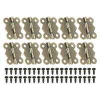 "10 Schmuckschatullen-Scharniere 1-5/8\", 90-Grad Schmetterlingsscharniere, Braun."