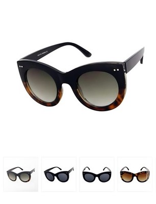 Women s Oversized Cat Eye Sunglasses Gradient Lens Fashion Retro Chic Style
