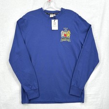 Manchester United 1968 Euro Cup Shirt Mens Large Blue Soccer Retro Long Sleeve