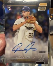 2022 Stadium Club Chrome Aaron Ashby Auto RC Gold Refractor #/50 Brewers