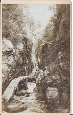 Cabinet Photograph of Flume Gorge Franconia NH by Sanborn Photo 1870-80s