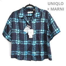 Uniqlo Marni Collaboration Oversized Open Collar Shirt Navy Size M(US S) New