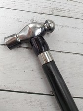 Brass Handle Wooden Walking Cane - Victorian Style, Handmade