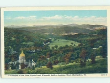 Linen AERIAL VIEW OF THE STATE CAPITAL AREA Montpelier Vermont VT o/19 AD6667