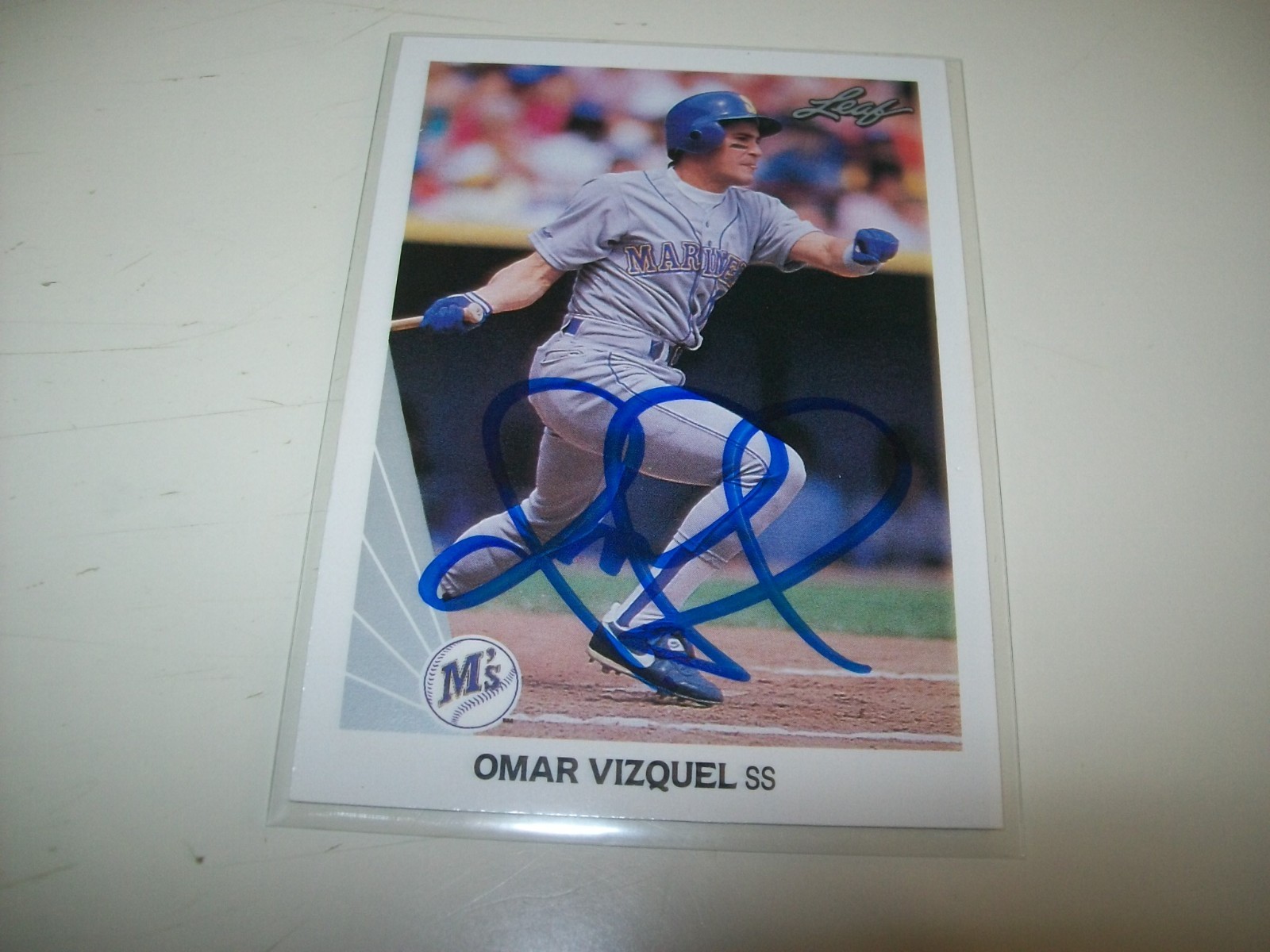 1990 LEAF RC OMAR VIZQUEL AUTOGRAPH SIGNED AUTO #88 SEATTLE MARINERS