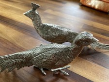 Silver Plated knife rests - Pair of Pheasants – 22cm Long – Decorative Ornaments
