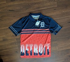 NWT Detroit Tigers Men’s L Polo Golf Shirt Blue Orange (22