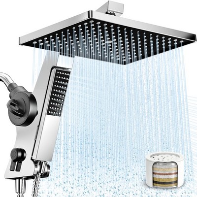 Filtered Rain Shower Head with Handheld Combo High Pressure 12'' Rainfall Sho...