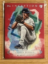 2019 Topps Inception Corbin Burnes Red /75 Rookie RC Milwaukee Brewers #64