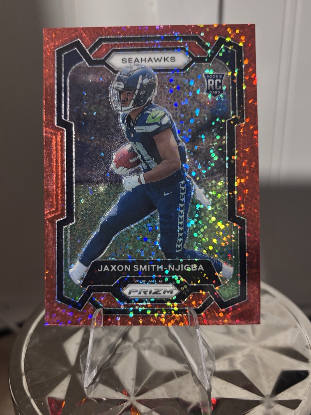 2023 Panini Prizm - Rookies Jaxon Smith-Njigba #390 Red Sparkle Prizm (RC)