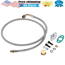 Turbo Oil Feed Line 41" Aluminum Alloy 90 Degree Fit For T3 T4 T60 T61 T70 Turbo