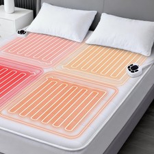 Queen Size Multi Zone Electric Heated Mattress Pad - Bed Warmer with Memory ...