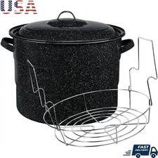 Graniteware Water Bath Canning Kit W/ Jar Rack Preserving Fruits Vegetables New