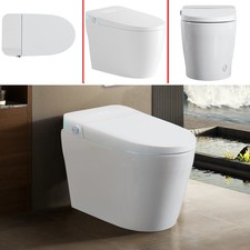 Smart Toilet  Bidet Built In  Auto Flush  Heated Seat  One-Piece  Remote Control Side