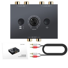 RCA Cinch Audio Switch 2(1)-In-1(2)-Out Analog Stereo Umschalter Bi-Directional