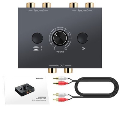 RCA Cinch Audio Switch 2(1)-In-1(2)-Out Analog Stereo Umschalter Bi-Directional