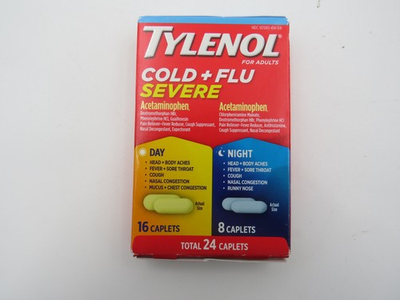 #ad TYLENOL Cold and Flu Severe Day Night Caplets 24 Count Exp 06 2026 $9.99