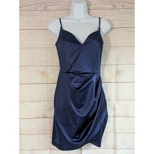 Windsor NWT Navy Blue Satin Mini Dress Size M