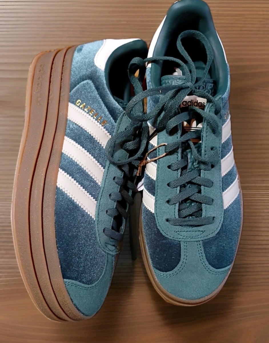 スニーカー adidas Gazelle Bold W Midgreen IG4391 Women's adidas Gazelle Bold Mineral Green Velvet W - IG4391