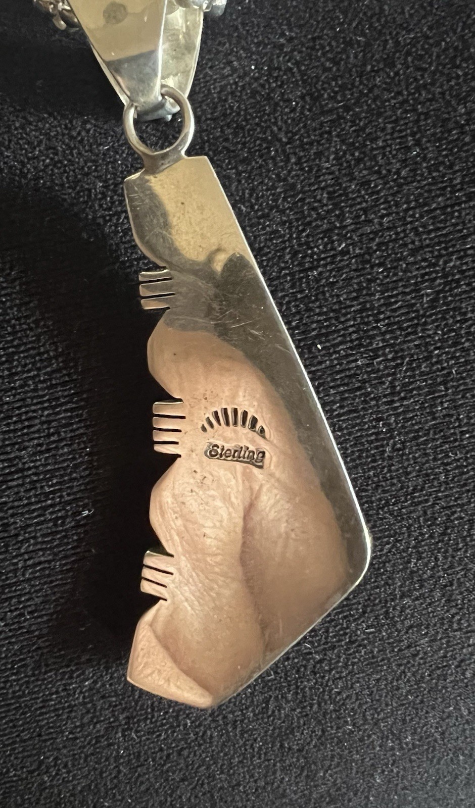 Sterling Silver Opal Triangular Triangle Inlay Ne… - image 4