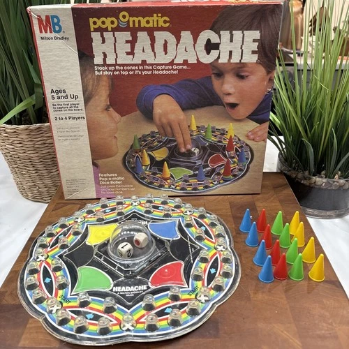 Vintage 1986 HEADACHE Pop O Matic Board Game Milton Bradley 4709 COMPLETE