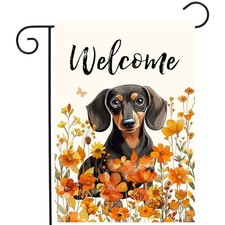 Floral Dachshund Garden Flag Fall Yard Flag Wildflower Dog fall-dachshund