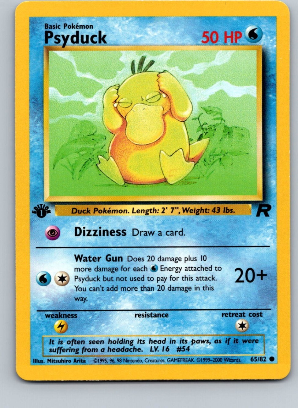 Psyduck Common Team Rocket 65/82 NM 1ST ED