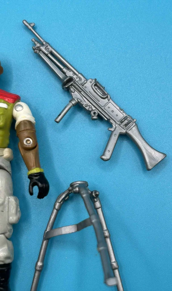 1986 HASBRO GI JOE ROADBLOCK v2 MACHINE GUNNER FIGURE 100% COMPLETE NM+/MT- - Image 3 of 4