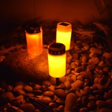 Solar Garden Lantern LED Grave Light Outdoor Candle Lamp Waterproof