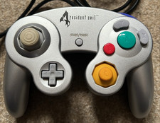 NINTENDO GAMECUBE RESIDENT EVIL 4 PLATINUM SILVER CONTROLLER UFFICIALE Testato