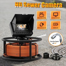 20M Sewer Pipe Inspection Video Camera Drain Industrial Endoscope 4.3" Monitor